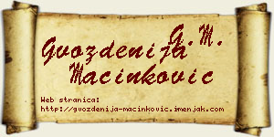 Gvozdenija Mačinković vizit kartica